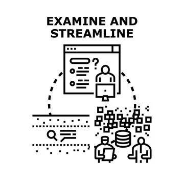 Examining data and streamlining business process optimization Stock Illustration