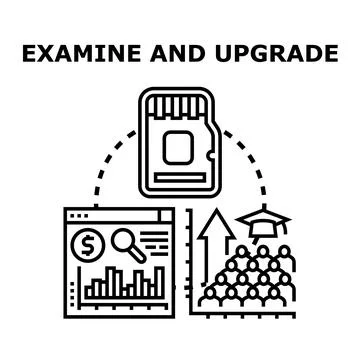 Examining data for business growth and professional upgrade Stock Illustration