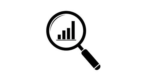 Examining data trends Stock Illustration