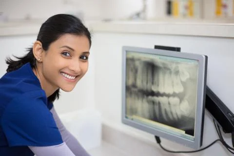 Examining dental x-rays Stock Photos