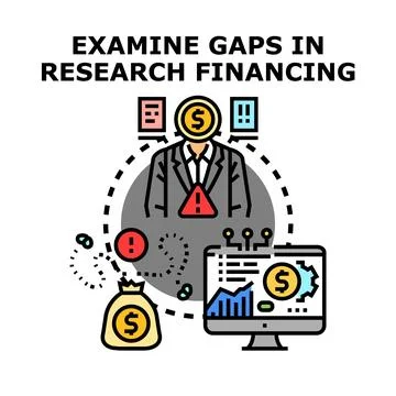 Examining gaps in research financing funding problem 스톡 일러스트