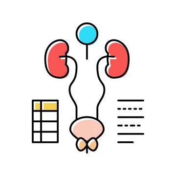 Examining genitourinary system color icon vector illustration Stockillustratie