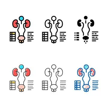 Examining genitourinary system color icon vector forms Stock Illustration
