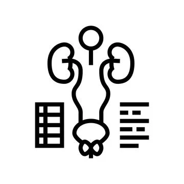 Examining genitourinary system line icon vector illustration 스톡 일러스트