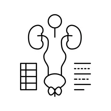 Examining genitourinary system line icon vector illustration 스톡 일러스트