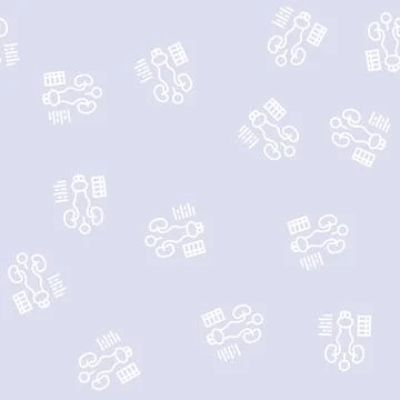 Examining genitourinary system line seamless pattern Illustrazione stock