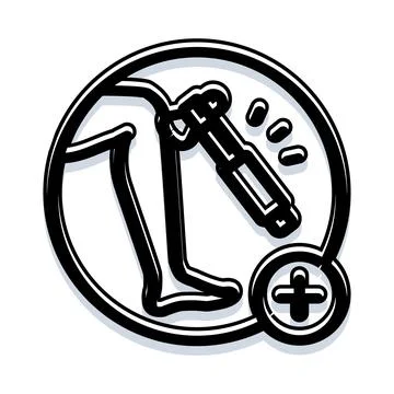 Examining knee reflex using medical hammer for diagnosis Illustrazione stock