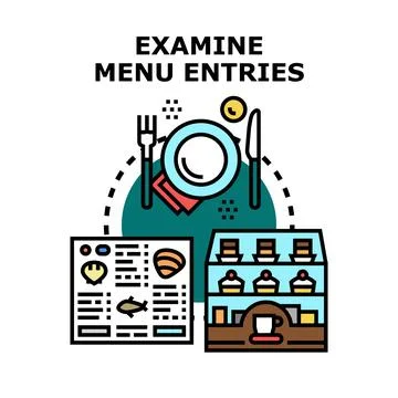 Examining menu entries for restaurant dining options Stock Illustration