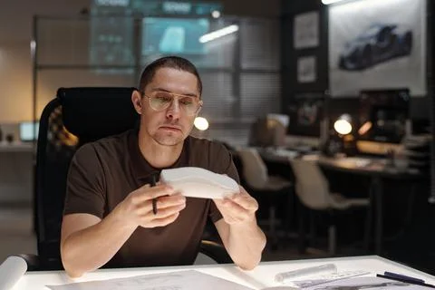 Examining new hybrid crossover prototype Stock Photos