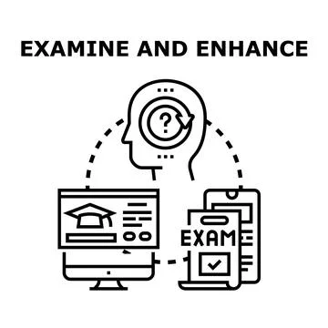Examining online educational progress and enhancing skills Stock Illustration