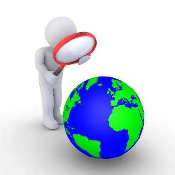 Examining the planet Stock Illustration