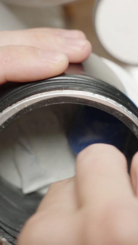 Examining pre-workout powder, observing a cloud of fine particles surrounding Stock Footage 283785362