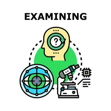 Examining process for knowledge and deep analysis Stock Illustration