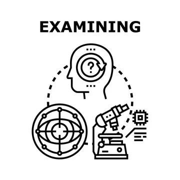 Examining process for knowledge and deep analysis Illustrazione stock