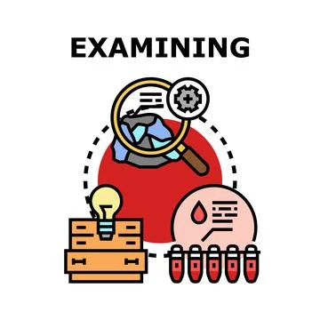 Examining research data and scientific analysis concept Stock Illustration