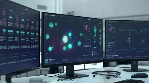 Examining the sars cov 2 disease composition for scientific microbiology study Video stock 198914025