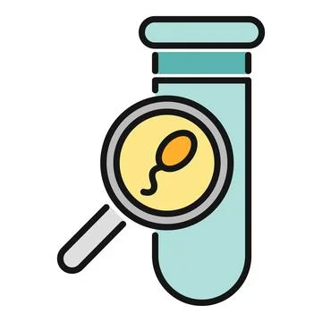 Examining sperm cell in test tube for male fertility Stock Illustration