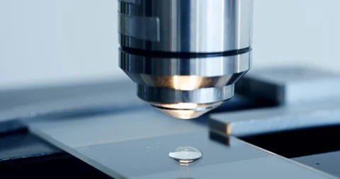 Examining of test sample under the microscope in laboratory. 스톡 동영상 88381265