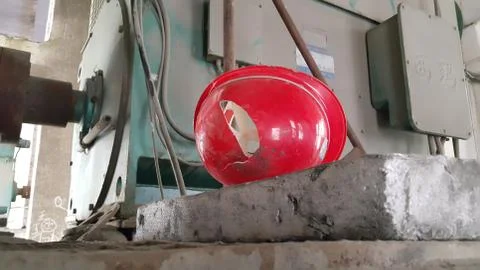 Example of accident risk at work place Stock Photos