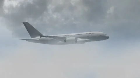 Example of aircraft flying through dark rainy clouds in turbulence. Summer Day Stock Footage 43538055