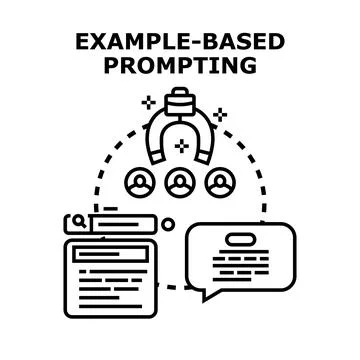 Example based prompting for artificial intelligence and machine learning Stock Illustration