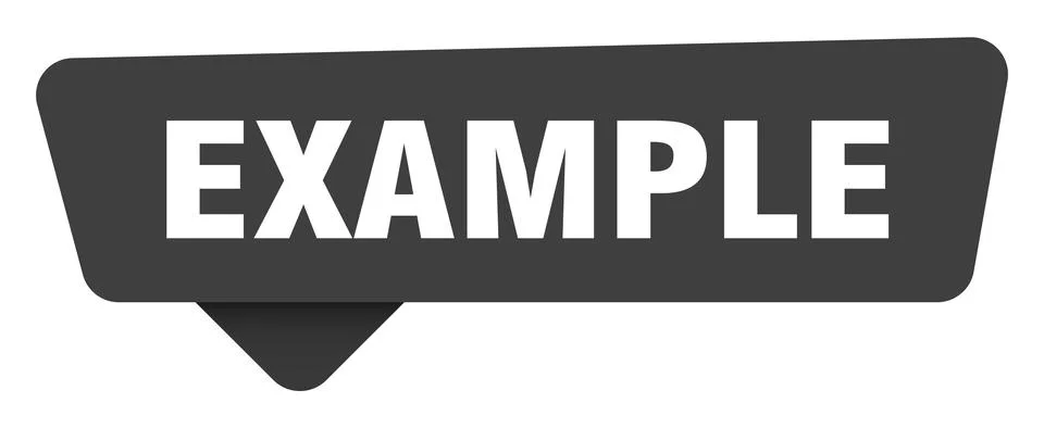 Example black sign isolated on transpatent background. example sticker Stock Illustration