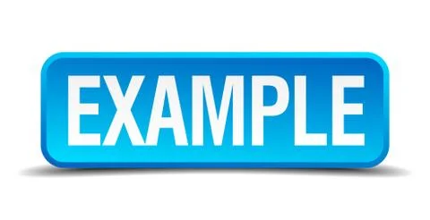 Example blue 3d realistic square isolated button 库存插图
