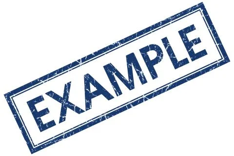 Example blue square stamp isolated on white background 库存插图