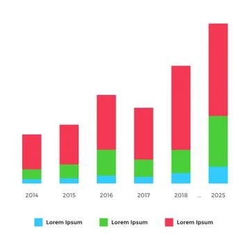 Example of business flat design graph. Infographics chart. Stock Illustration