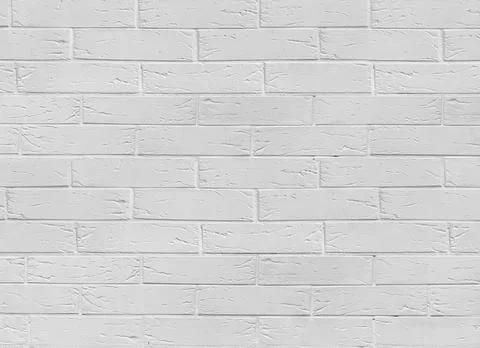 Example of a crooked brick, white brick abstract background, light brick Foto stock