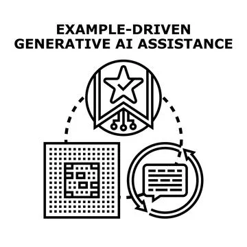 Example driven generative ai assistance concept illustration 库存插图