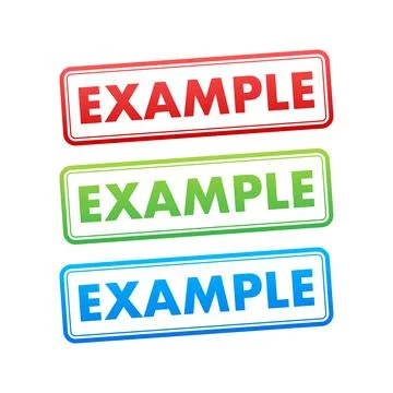 Example label, sign, stamp. Vector stock illustration. 库存插图