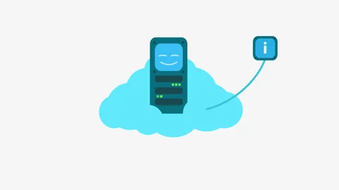 Example of light work on a cloud server Stock Footage 171801307