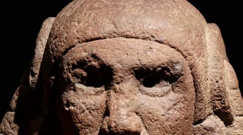 An example of a Mayan Sculpture head Stock Footage 49141694