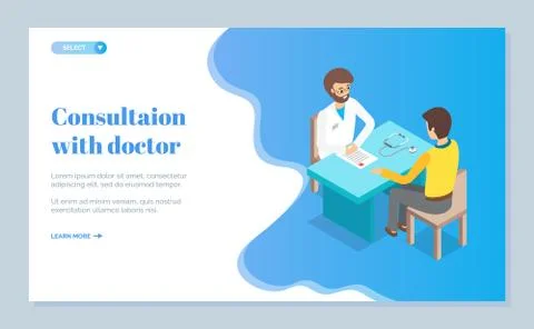 Example of medical consultation web site for patient consultation. Doctor 스톡 일러스트