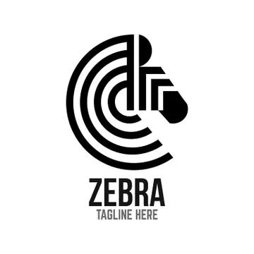 Example of modern logo zebra head Illustrazione stock
