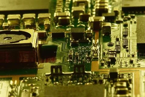An example of mounting open-frame electronic components on printed circuit bo Stock Photos