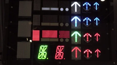 Example of operation of different variants of the light Board Stock Footage 118325272