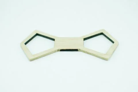 Example (pattern) of a stylish wooden bow tie Stock Photos