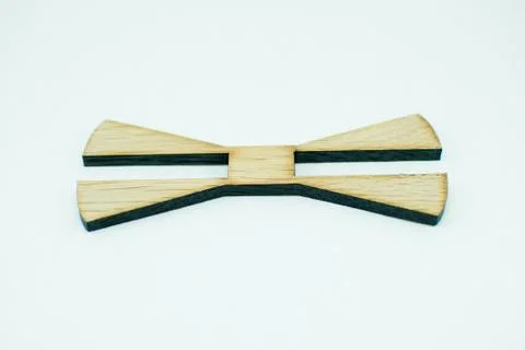 Example (pattern) of a stylish wooden bow tie Stock Photos