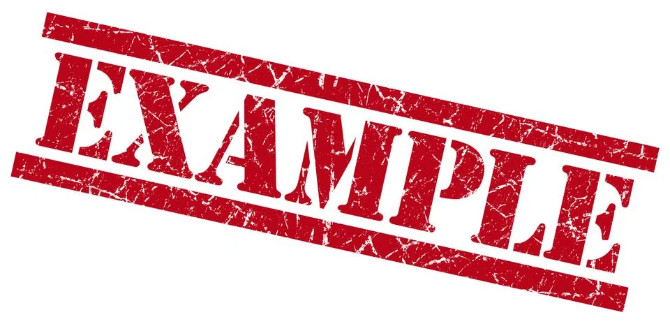 Example red grungy stamp isolated on white background 库存插图
