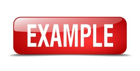 Example red square 3d realistic isolated web button Stockillustratie