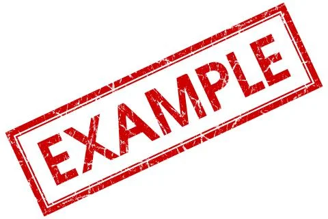 Example red square stamp isolated on white background 库存插图