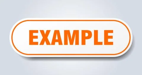 Example sign. example rounded orange sticker. example Stockillustratie