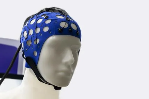 Example of a simulation of a neurological interface device used in medicine Stock Photos