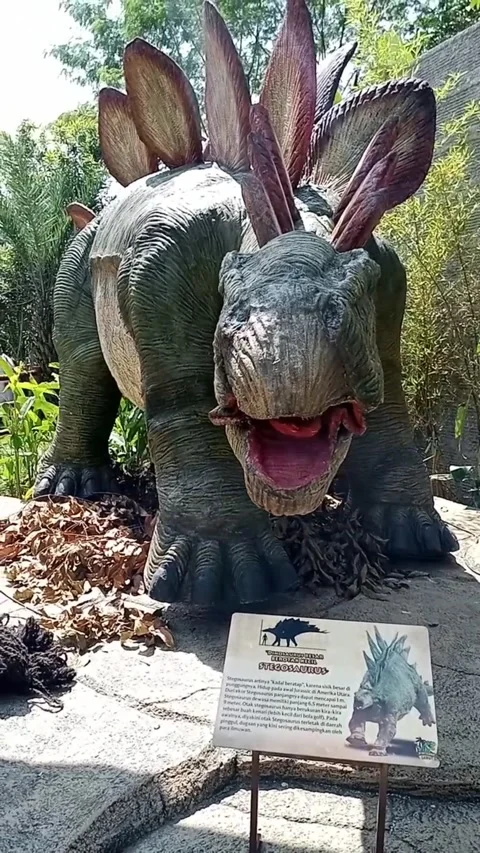 Example of stegosaurus dinosaur animal Video stock 218133976