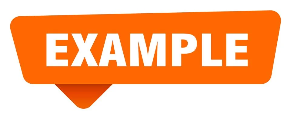 Example sticker. example orange sign isolated on transpatent background Stock Illustration