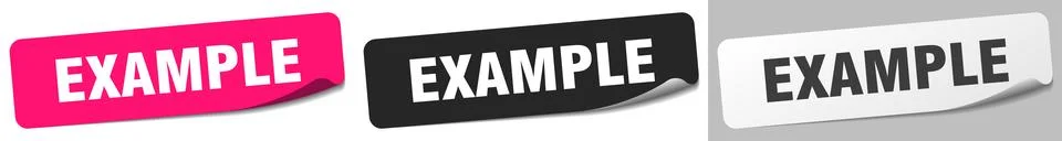 Example sticker. example sticker set on white background Stock Illustration