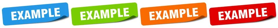 Example sticker. example sticker set on white background Stock Illustration