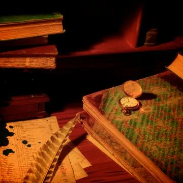 Example of a very old accounting system Stock Photos